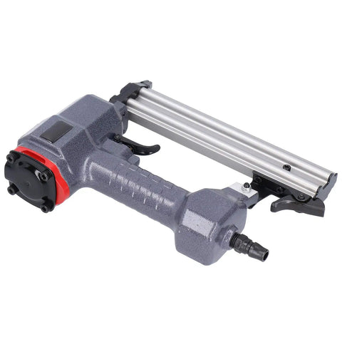 No Fuss Pneumatic Brad Nailer Built With Rock Solid Aluminum Frame For Tough Woodworking Tasks Smooth Firing 10 To 30 Mm F Nails Plus Hundred Piece Strip For Swift Trim Cabinet And Furniture Install side view of the aluminum body