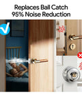 Adjustable Hidden Magnetic Door Ball Catch Hardware With Stainless Steel Strike Plate, Quiet Close With Strong Suction, 2 Pack Silver