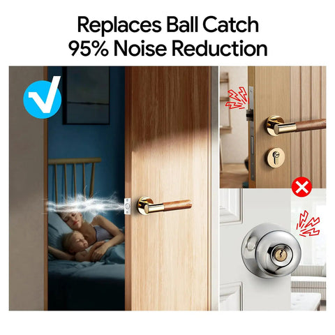 Adjustable Hidden Magnetic Door Ball Catch Hardware With Stainless Steel Strike Plate, Quiet Close With Strong Suction, 2 Pack Silver
