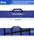 Universal Track Saw Guide Rail Carry Bag Up To 42 Inches Blue Polyester with Size Markings and Handles