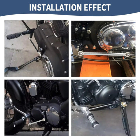 Chrome Shift Linkage Rod For Harley Sportster 2004-2022 Forward Control Shifter Linkage Upgrade Dope Ride Fits Iron 883 XL883 XL1200, chrome aluminum rod installed