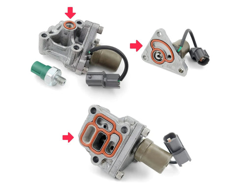 Honda S2000 Spool Valve Solenoid Gasket Kit Includes Upper And Lower Gaskets And O Ring For AP1 AP2 1999 To 2009 Replacement Easy Install Keeps The VTEC System Sealed And Running Smooth components and connections.