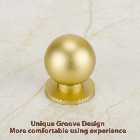 Solid Brass Cabinet Knobs 1 Inch Gold Round Drawer Knobs For Kitchen Bathroom Bedroom 10 Pack Dope Ball Shaped Hardware