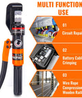 Workhorse Hydraulic Crimping Tool For 12 AWG To Two Zero Gauge Wire, 8 Ton Crimper With 9 Die Set And Ergonomic Handle For Electrical, Battery, And Welding Cables, Heavy Duty, Long Lasting Performance.