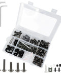 Universal Stainless Steel Motorcycle Fairing Bolt Kit With M5 And M6 Screws Windscreen Fasteners And Clips 195 Piece Set
