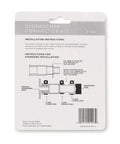 Back of packaging for Universal Dishwasher To Garbage Disposal Connector Kit with installation instructions and diagram.