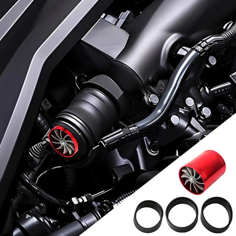 High Flow Air Intake Turbo Booster Kit With Double Sided Turbine For Cars installed on engine close-up