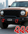 Heavy Duty Three Quarter Inch D Ring Shackles Three Pack For Tow Strap Winch And Vehicle Recovery With Red Powder Coat