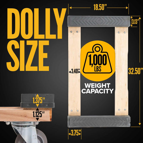 Tough Heavy Duty Furniture Dolly Set Featuring Greased Lightning Swivel Wheels For Toting 1000 Lbs Loads Without Breaking A Sweat On Sturdy Wood Platforms Safeguarding Floors