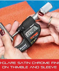 Electronic Micrometer With SPC Output, IP67 Waterproof, Satin Chrome Finish, displayed in hand showing LCD reading