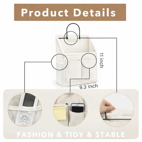 Two Pack Wall Hanging Organizer Bins With Pockets And Hooks Game Changer Linen Fabric Door Mount Storage for versatile use