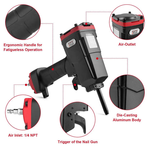 Punch Nailer And Nail Remover And Nail Puller For Woodwork And Pallets with ergonomic handle and die-cast aluminum body
