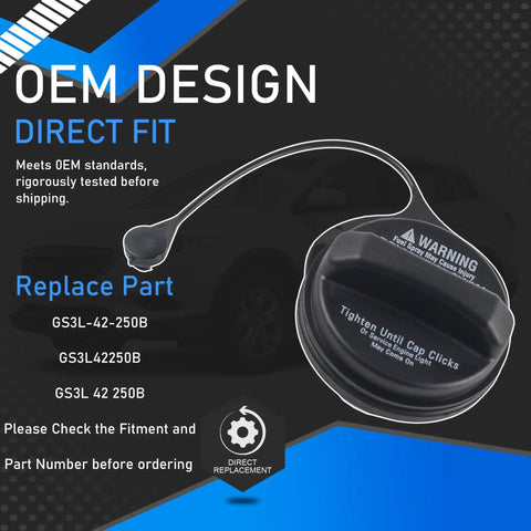 Fuel Tank Cap Replacement For 2009 2015 Mazda 3 CX7 CX9 Black Filler Cover Lid Easy Install No Fuss Replaces GS3L42250B image