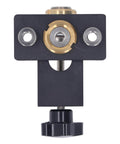 Front view of Dowel Jig Drill Guide Kit For Woodworking And Furniture Assembly, Pro Grade Aluminum Alloy Drill Guides, showing clamp mechanism.