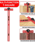 No Fuss Heavy Duty 29 Inch Woodworking T Square With Adjustable 15 To 165 Degree Angle, Solid Aluminum Layout Tool for marking and drilling.