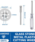 Slick Cut Twenty Piece Diamond Coated Cutting Wheels Compatible With Dremel Rotary Tools, 22mm cutting wheel, precise for glass stone.