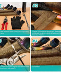 2 Inch By 16 Foot Titanium Fiberglass Exhaust Heat Wrap Roll With Heat Shield Tape Kit Includes 10 Stainless Zip Ties Gloves Red Measuring Tool And Setup Manual For Motorcycle Car And Truck For All Rides shown with tools and instructions.