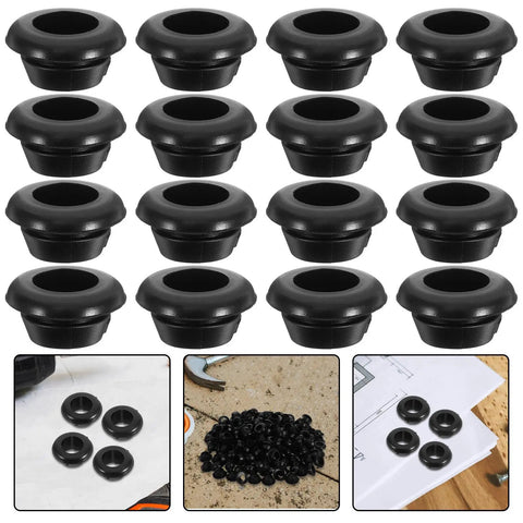 200 Pcs Rubber Cable Grommet Kit With Quick Install No Fuss Easy Setup All Weather Ready Round Hollow Wire Protectors For Distribution Boxes And Garden Fences Black Rubber Wiring Seals That Keep Moisture Out, black round rubber grommets