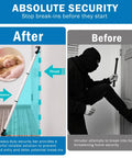 Heavy Duty Sliding Door Security Bar 23 To 47 Inch Adjustable With Anti Slip 360 Degree Base in use preventing break-in