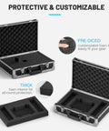 Rugged Aluminum Alloy Carrying Case Workhorse With Dual Layer Customizable Foam for Wireless Microphone Systems and Camera Gear
