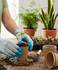 Gardener using Eco Friendly 3.15 Inch Peat Pots Set Of 60 Biodegradable Seed Starter Pots With 60 Labels For Seed Starting And Garden Germination