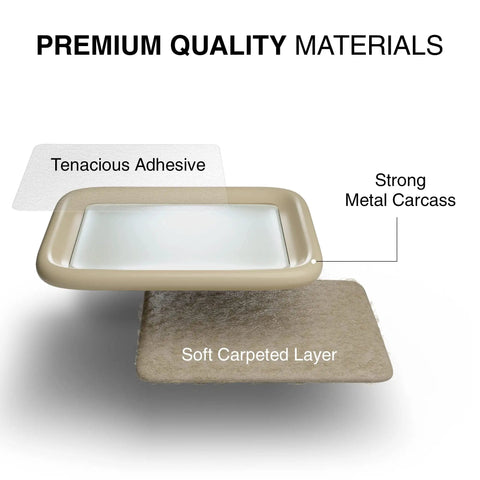 Cross-sectional view of beige 2 Inch Furniture Sliders For Hardwood Floors 12 Pack Beige Floor Protectors Move Easy Glide Pads, showing layers.