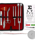 Must Have Premium 7 Piece Silver Diagnostic Kit with Taylor Hammer, Tuning Forks, Bandage Scissors, Pupil Gauge Penlight, Snellen Eye Chart