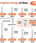 Heavy Duty 58pc M6 Crib Screws Hardware Kit Zinc Plated Bolts Nuts Set showing a complete range of fasteners for baby bed frame repair.