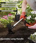 58 Inch Long 2 In 1 Weed Remover Tool Puller Rake And Garden Hoe For Easy Manual Weeding In Gardens Yards Patios Lawns And Paved Areas A Versatile All In One Weeding Tool For Tough Roots, 4-section steel handle