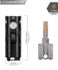 Size comparison of S23 Powerful Rechargeable Flashlight With 4000 Lumens Turbo Output USB C Charging EDC Portable Light.