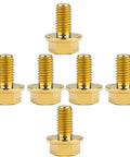 Beefy Titanium Hex Flange Bolts M6 And M8 Set Of Six In Gold Color External Hex Head Screws