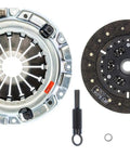 Top Shelf Organic Clutch Kit for 1990 to 1993 Mazda Miata includes pressure plate, clutch disc, alignment tool, and release bearing.