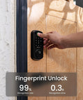Smart Door Lock B200 With Keyless Entry, Fingerprint Scanner, Touchscreen Keypad, And App Control For Front Door, installed on door
