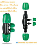 10 Pcs 4 Way Anti Leak Barbed Drip Irrigation Tee Connectors for 1/2 Inch ID to 1/4 Inch OD Tubing with Locking Buckle shown