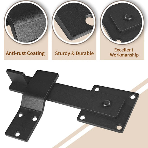 6 Inch Barn Door Flip Latch Lock Heavy Duty Gate Latch For Fence Shed Farm Garden And Sliding Doors Matte Black Powder Coated Carbon Steel With Anti Corrosion Finish And 4mm Reinforced Construction