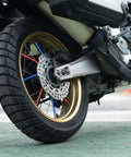 Motorcycle wheel with Reflective Spoke Skins 72Pcs For Bikes And Motors 0.2 Inch Spoke Covers 5mm Wheel Trim Wrap purple blue look