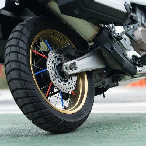 Reflective Bike Spoke Skins For Road And Mountain Bikes, 75mm Long, 5mm Outer Diameter on motorcycle wheel