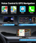 7 Inch Wireless CarPlay And Android Auto Portable Touchscreen Stereo with GPS navigation and voice control display in car