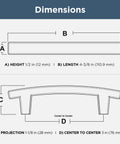 Dimensions diagram of Brushed Nickel Cabinet Handles 10 Pack 3 Inch Center To Center Drawer Pulls For Kitchen Cabinets Doors And Dressers.