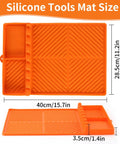 Silicone Griddle And Grill Mat With Drip Pad For Grill And Kitchen 16 By 11 Point 5 Inch size dimensions displayed