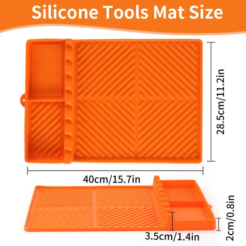 Silicone Griddle And Grill Mat With Drip Pad For Grill And Kitchen 16 By 11 Point 5 Inch size dimensions displayed