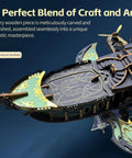 Epic 3D Steampunk Whale Airship Wooden Model Kit For DIY Puzzle Building With Mechanical Motion And Sound Effects detailed view