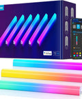 Next Level Smart Gaming Light Bar With Dynamic Rgbic Wall Mount And Hella Smooth Bluetooth App Control For Alexa And Google Setup showing 6 RGBIC panels.