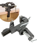 Compact Bench Vise Clamp With 360 Degree Rotation For Jewelry Making And Woodworking, Tool Free Table Edge Mount Fits Up To 2.4 Inch Thick Surfaces, Dope Heavy Duty Cast Iron Hobby Bench Vice For Crafts And Metalworking on table edge