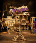 Fun 3D Wooden Airship Puzzle Kit for Teens and Adults, Pine Wood Mechanical Flying Ship Build with detailed propeller and cabin