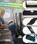 Airplane Foot Hammock Travel Sling with thickened bamboo rest and adjustable straps used in airplane for long flights comfort