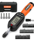 38-Piece Pro-Grade Electronic Digital Torque Wrench Set With 1/4-In Drive, Real-Time Torque Tracking, tool bits and case