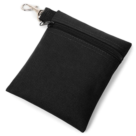 Durable Golf Tee Pouch With Zipper And Clip 600D Polyester Ball And Tee Bag Metal Lobster Claw Clip Attaches Fully Swivel