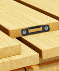 Legit Solid Furniture Connectors And Heavy Duty Hidden Fastener Clip Kit For Seamless Shelf Assembly Black Manganese Steel joiner on wooden panels.