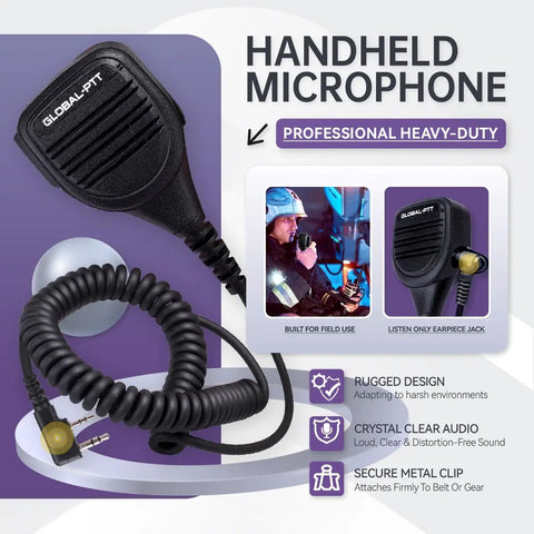 Two Pack Heavy Duty Handheld Speaker Microphone For Radios With Loud Clear Audio And Beefy Build Compatible With G0 G5 Rapid Radios